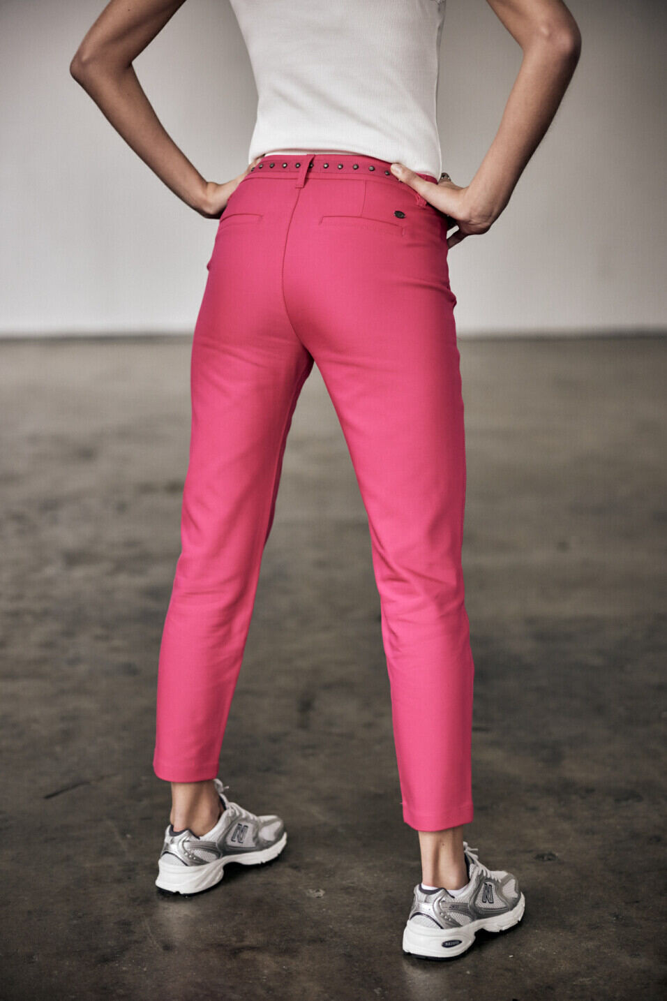 Cropped pants Woman Claudia Polyneo Raspberry sorbet | Freeman T. Porter