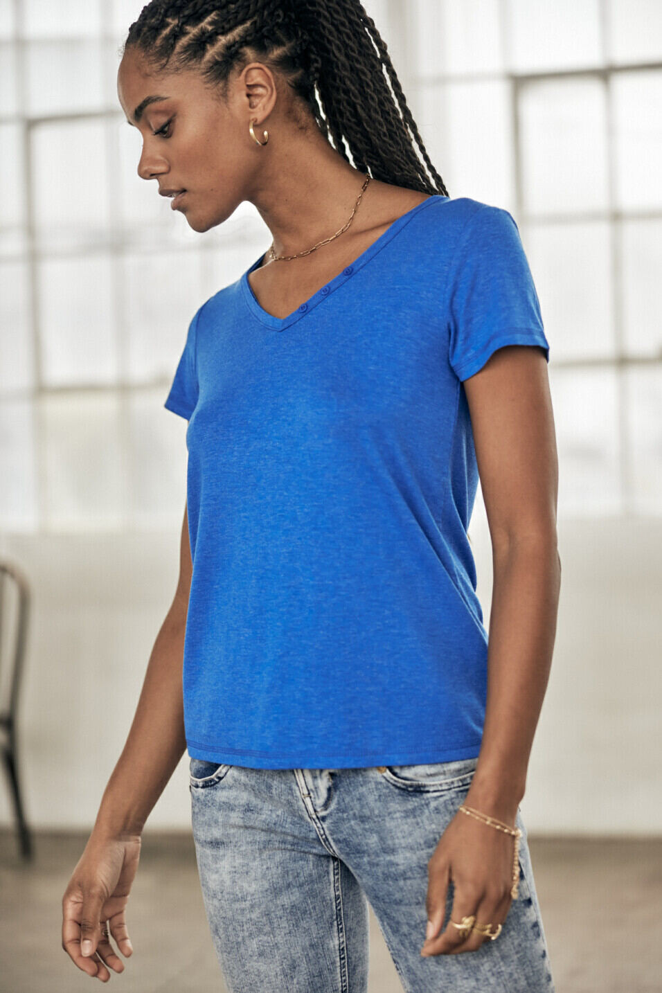 Camiseta logo strass Woman Tarissa Icon Princess blue | Freeman T. Porter