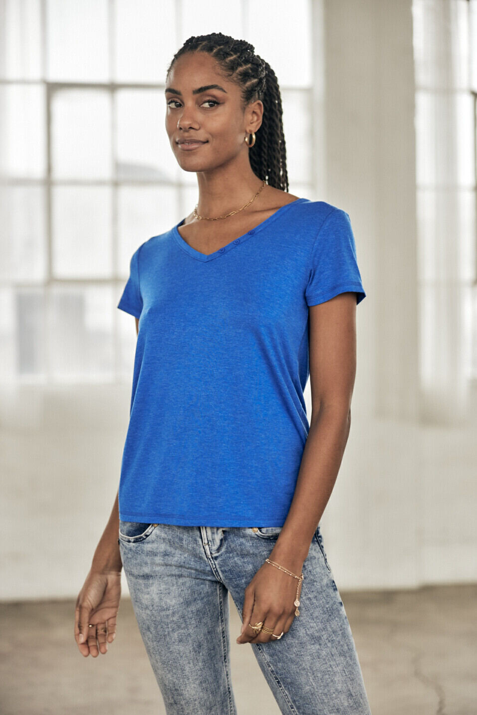 Camiseta logo strass Woman Tarissa Icon Princess blue | Freeman T. Porter