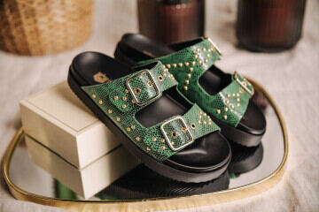 Leather sandals Woman Conny Green | Freeman T. Porter