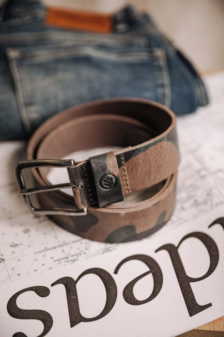 Leather belt Man Anicee Camo | Freeman T. Porter