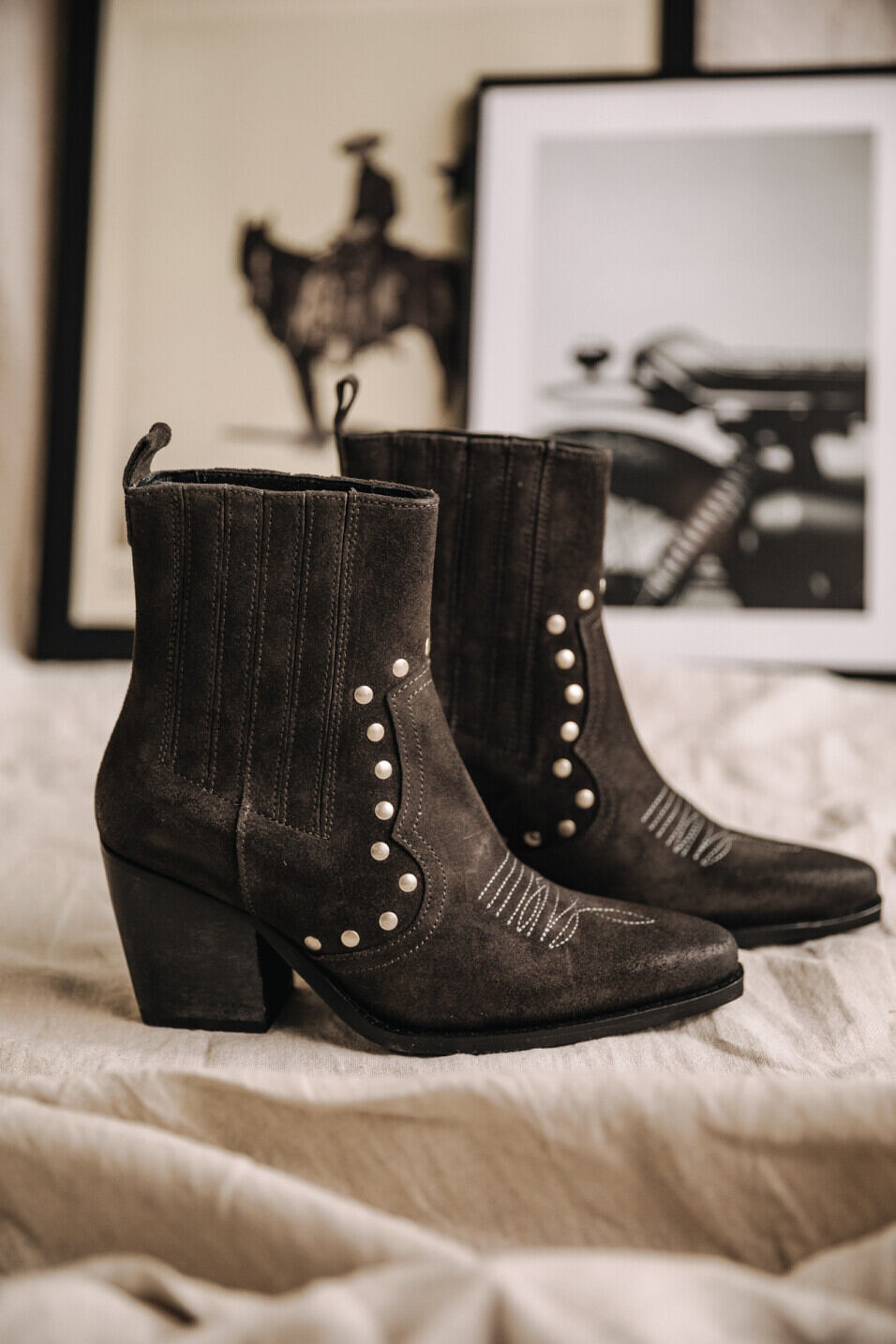 Leather boots Woman Teresa Suede Carbone | Freeman T. Porter