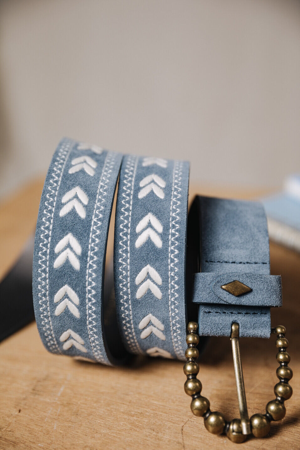 Cinturón de cuero Woman Kalani Embroidery Denim | Freeman T. Porter