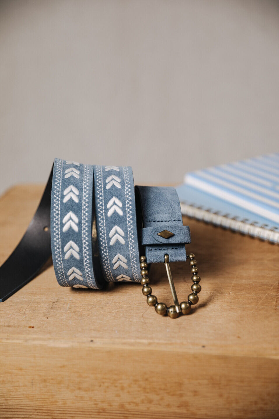Cinturón de cuero Woman Kalani Embroidery Denim | Freeman T. Porter