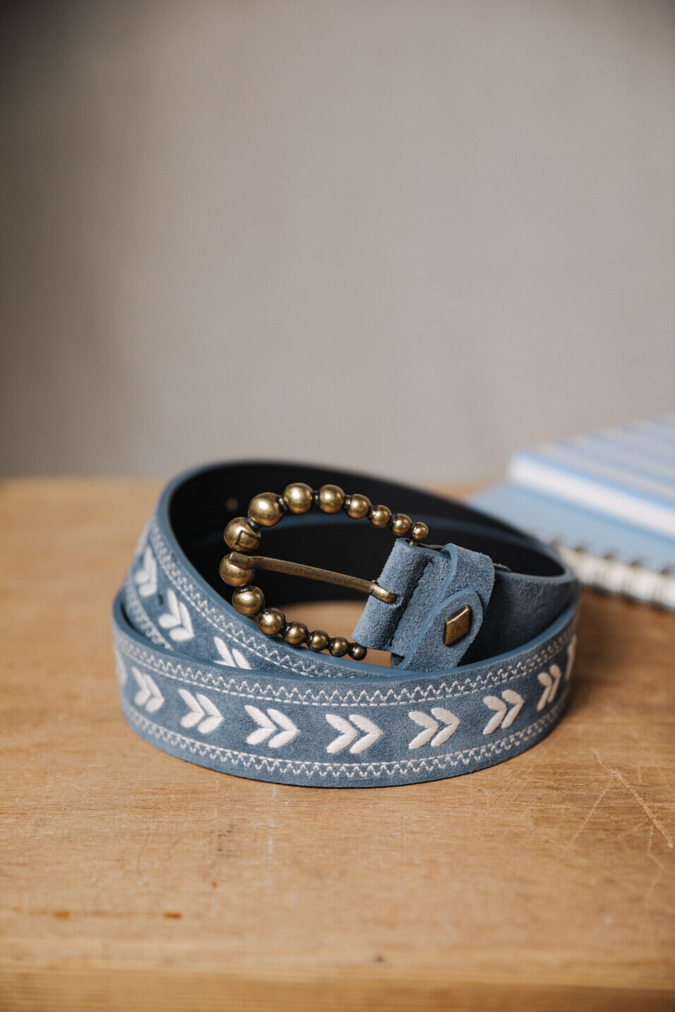 Leather belt Woman Kalani Embroidery Denim | Freeman T. Porter