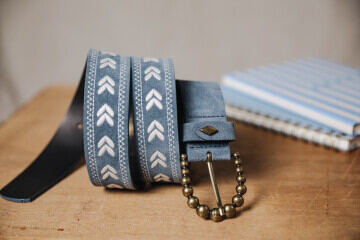 Leather belt Woman Kalani Embroidery Denim | Freeman T. Porter