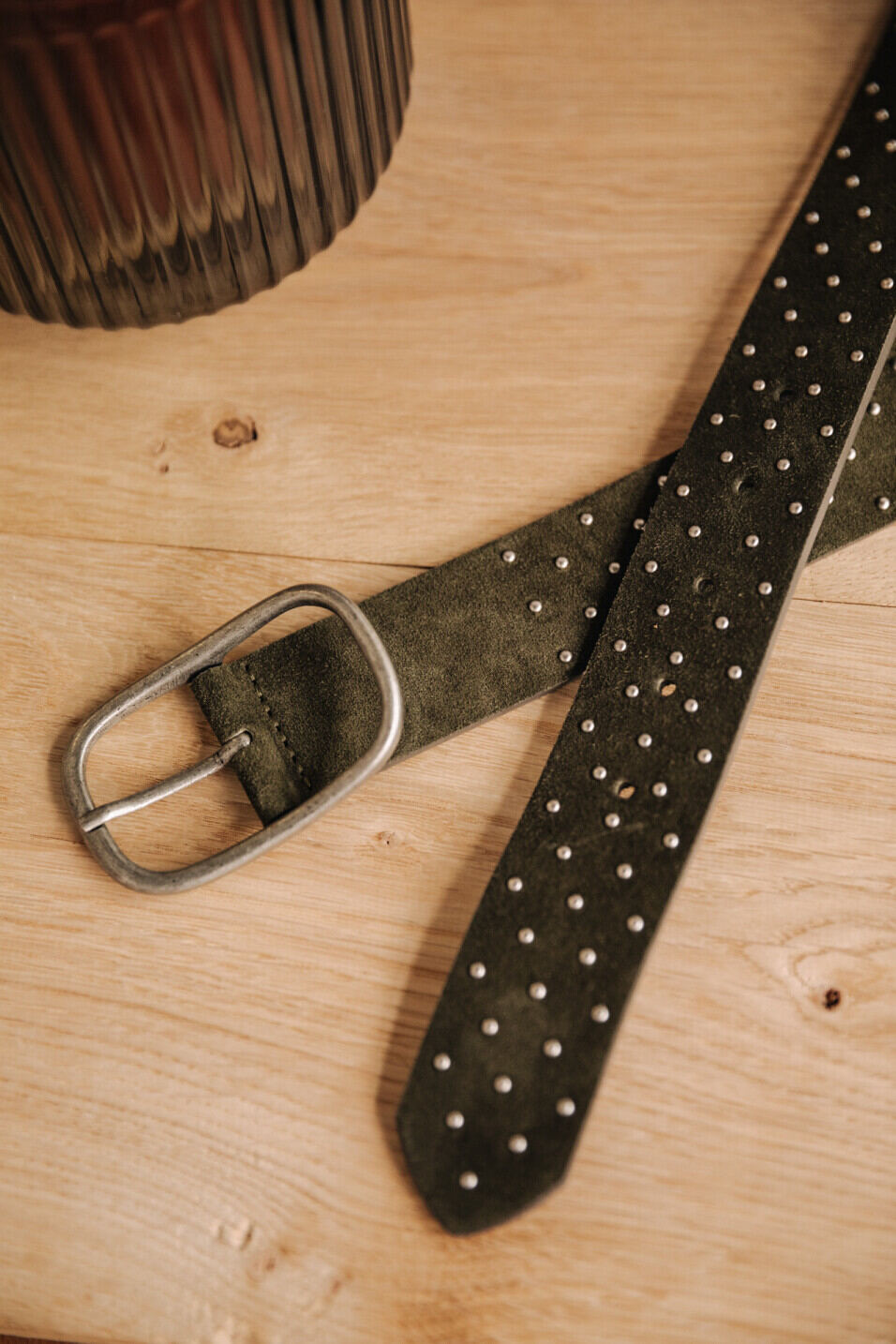 Leather belt Woman Peralta Khaki | Freeman T. Porter