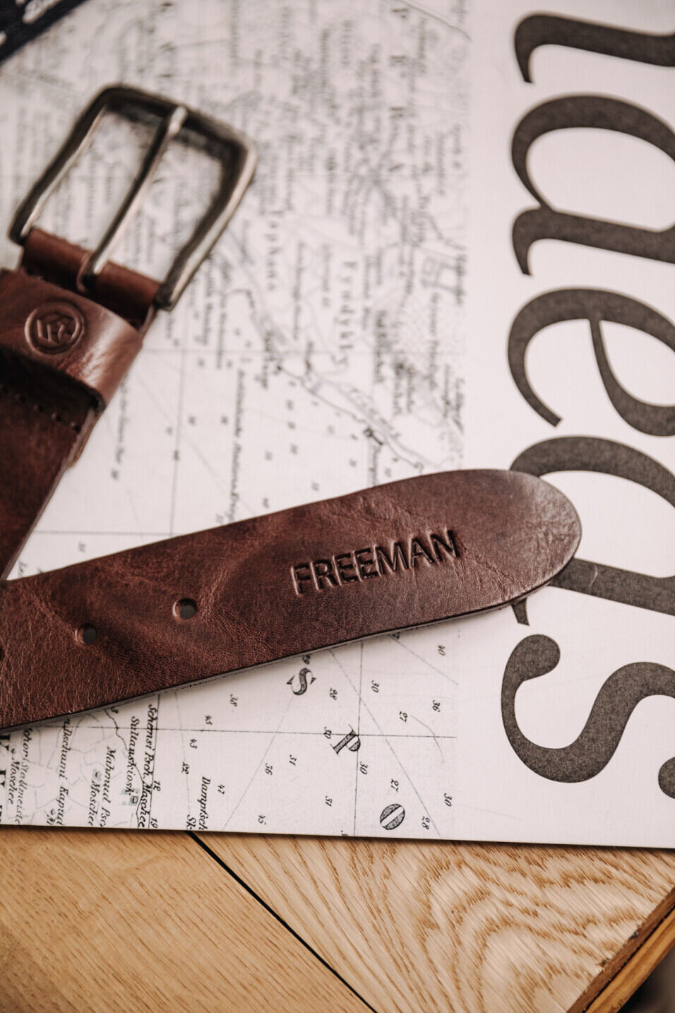 Cinturón de cuero Man Agust Brown | Freeman T. Porter