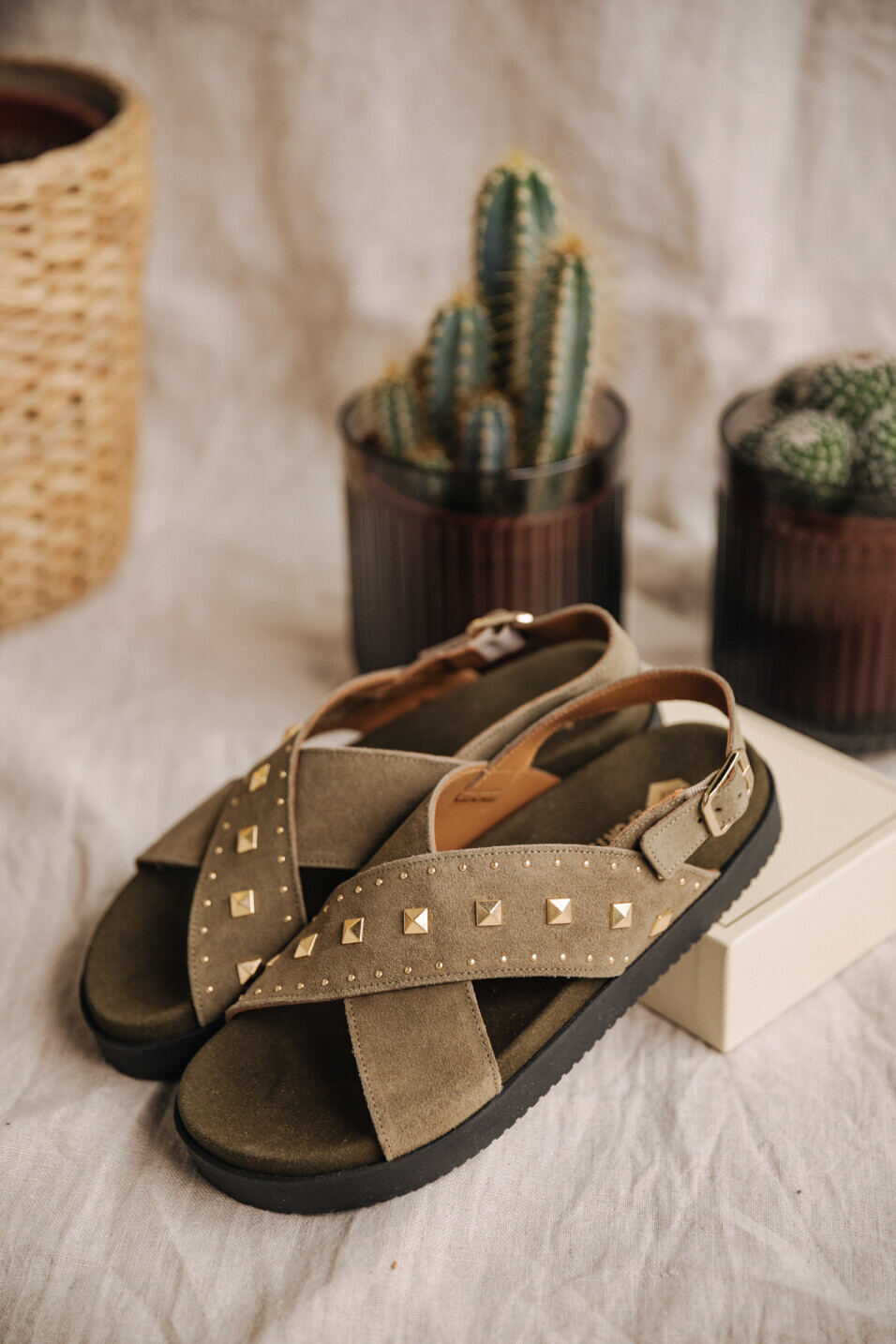 Leather sandals Woman Jule Suede Truffle | Freeman T. Porter