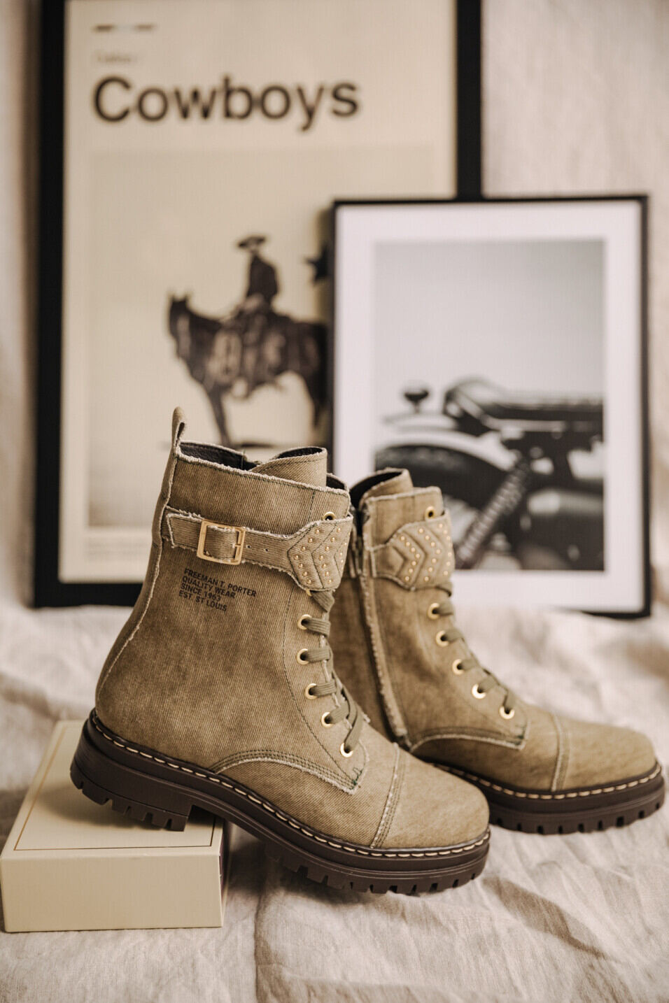 Boots Woman Tanny Canvas Khaki | Freeman T. Porter