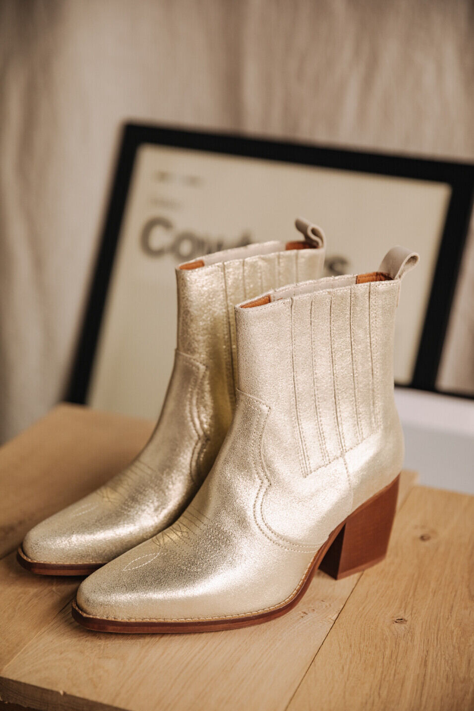 Leather boots Woman Teresa Metal Gold | Freeman T. Porter
