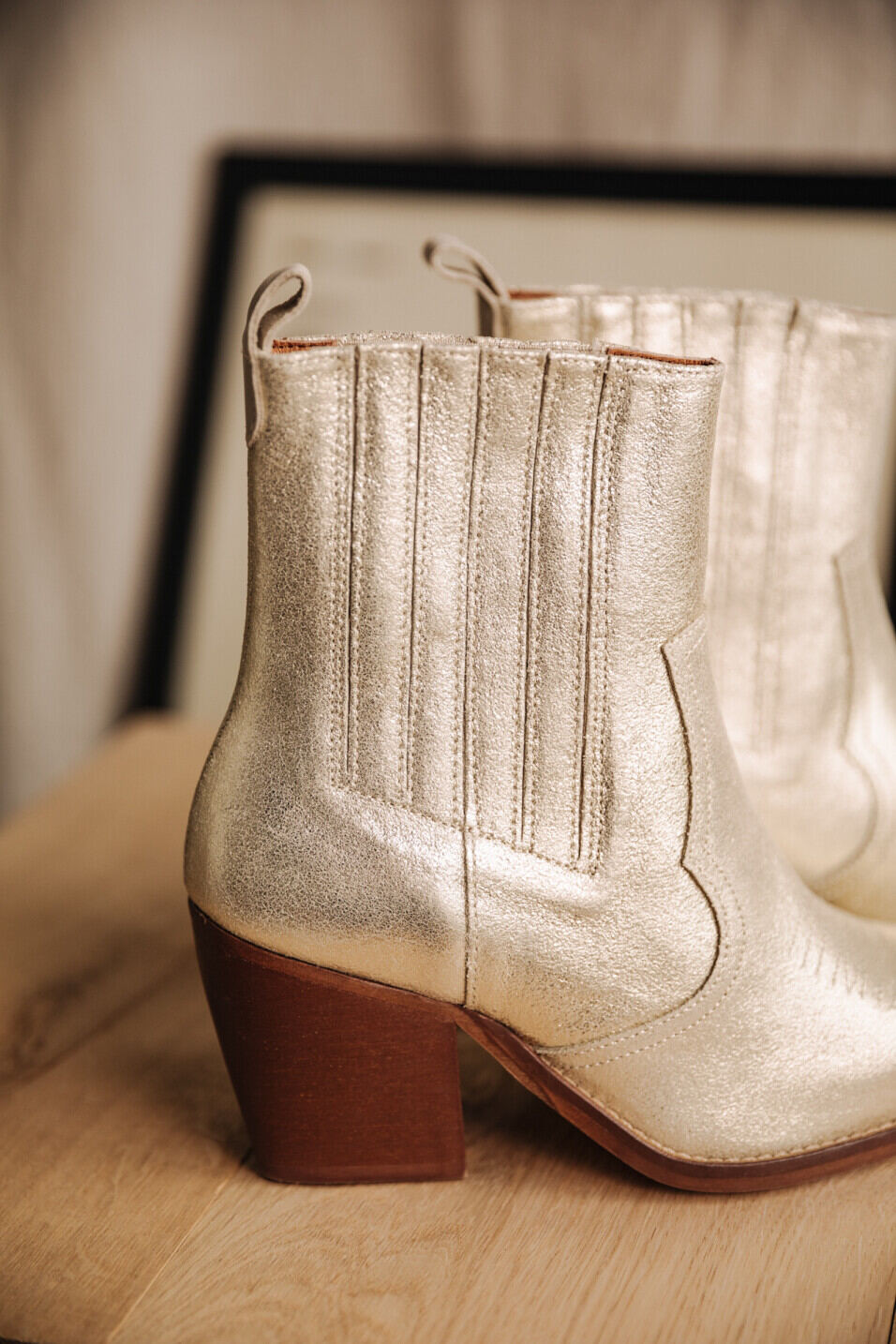 Leather boots Woman Teresa Metal Gold | Freeman T. Porter