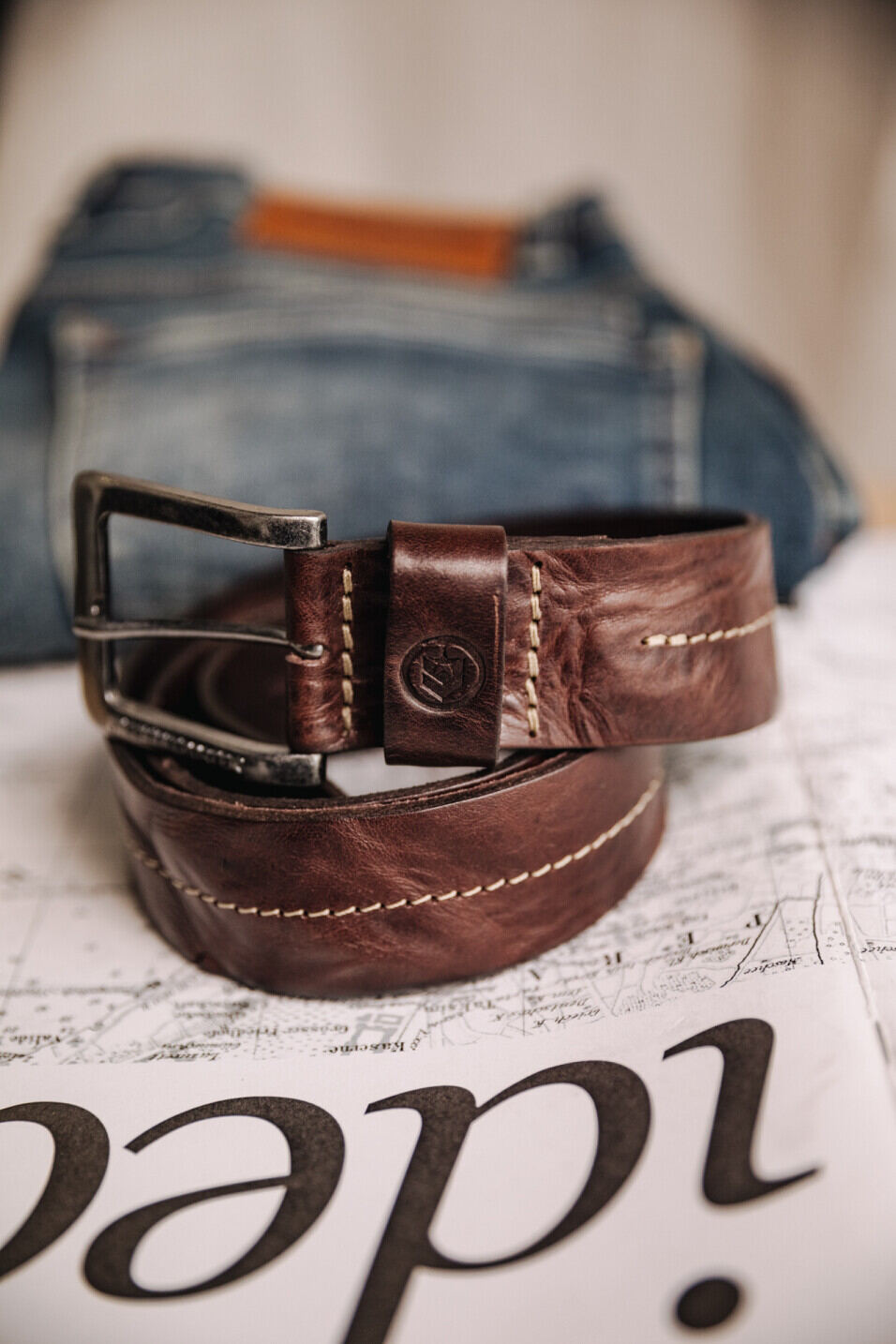 Leather belt Man Tibby Brown | Freeman T. Porter