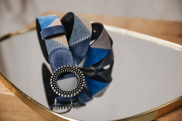 Leather belt Woman Rafaela Blue | Freeman T. Porter