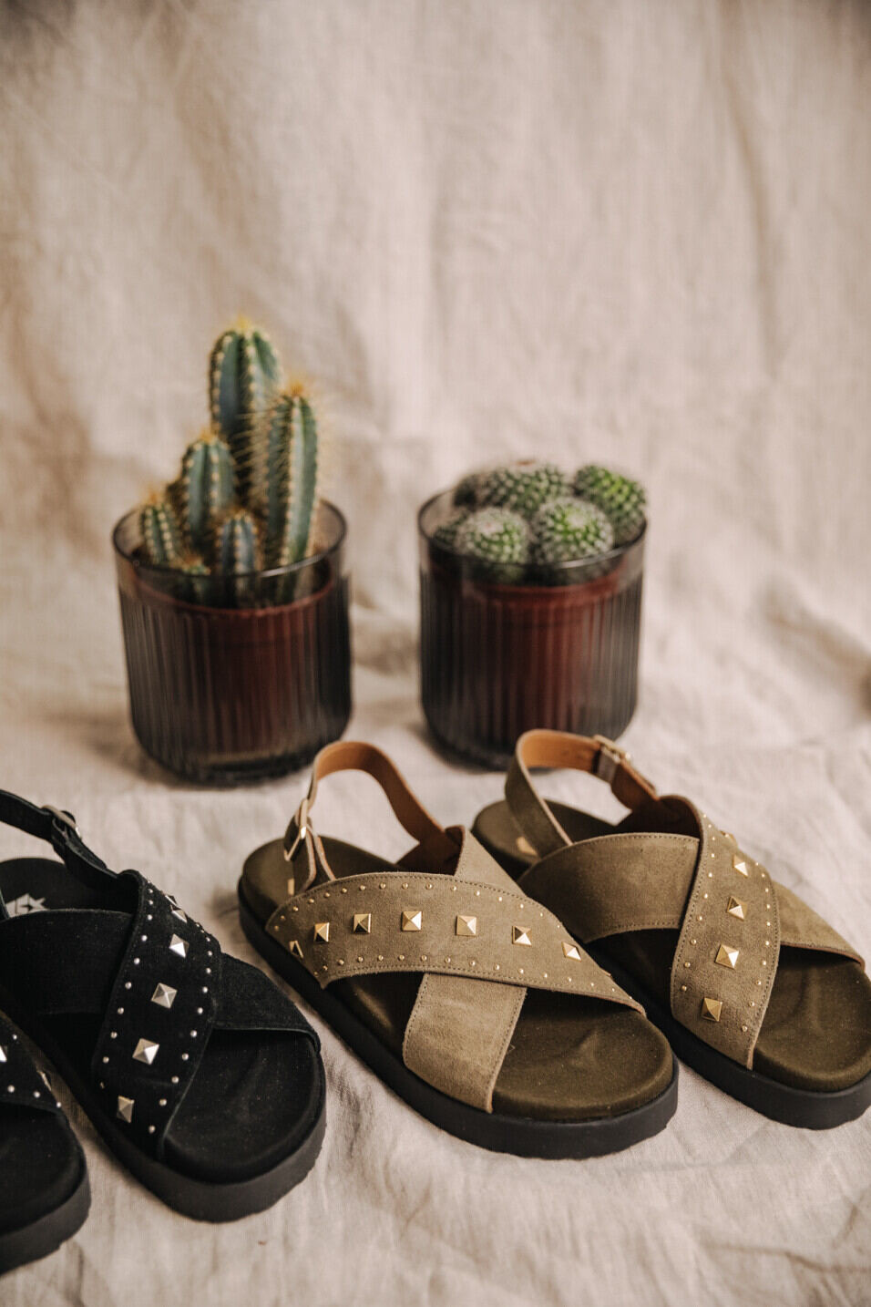 Leather sandals Woman Jule Suede Black | Freeman T. Porter