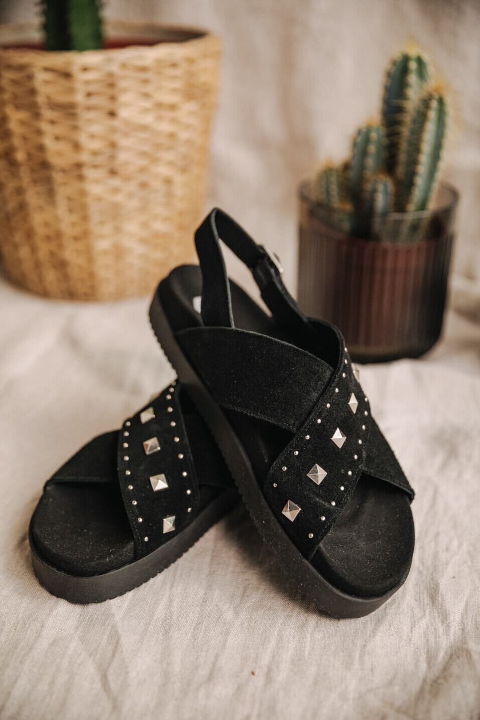 Leather sandals Woman Jule Suede Black | Freeman T. Porter