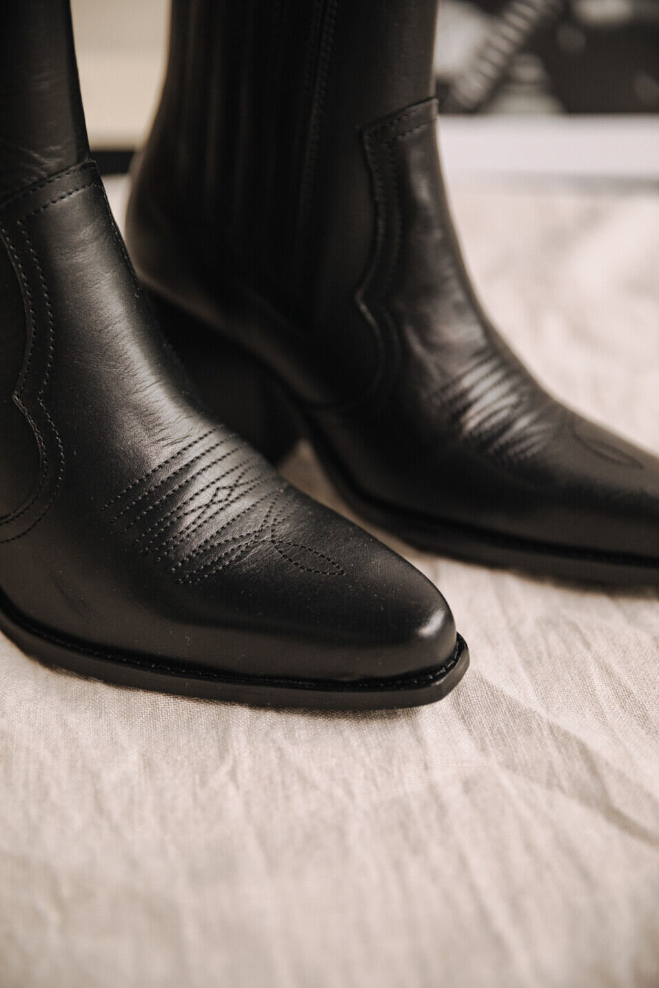 Boots en cuir Femme Teresa Crust Black | Freeman T. Porter