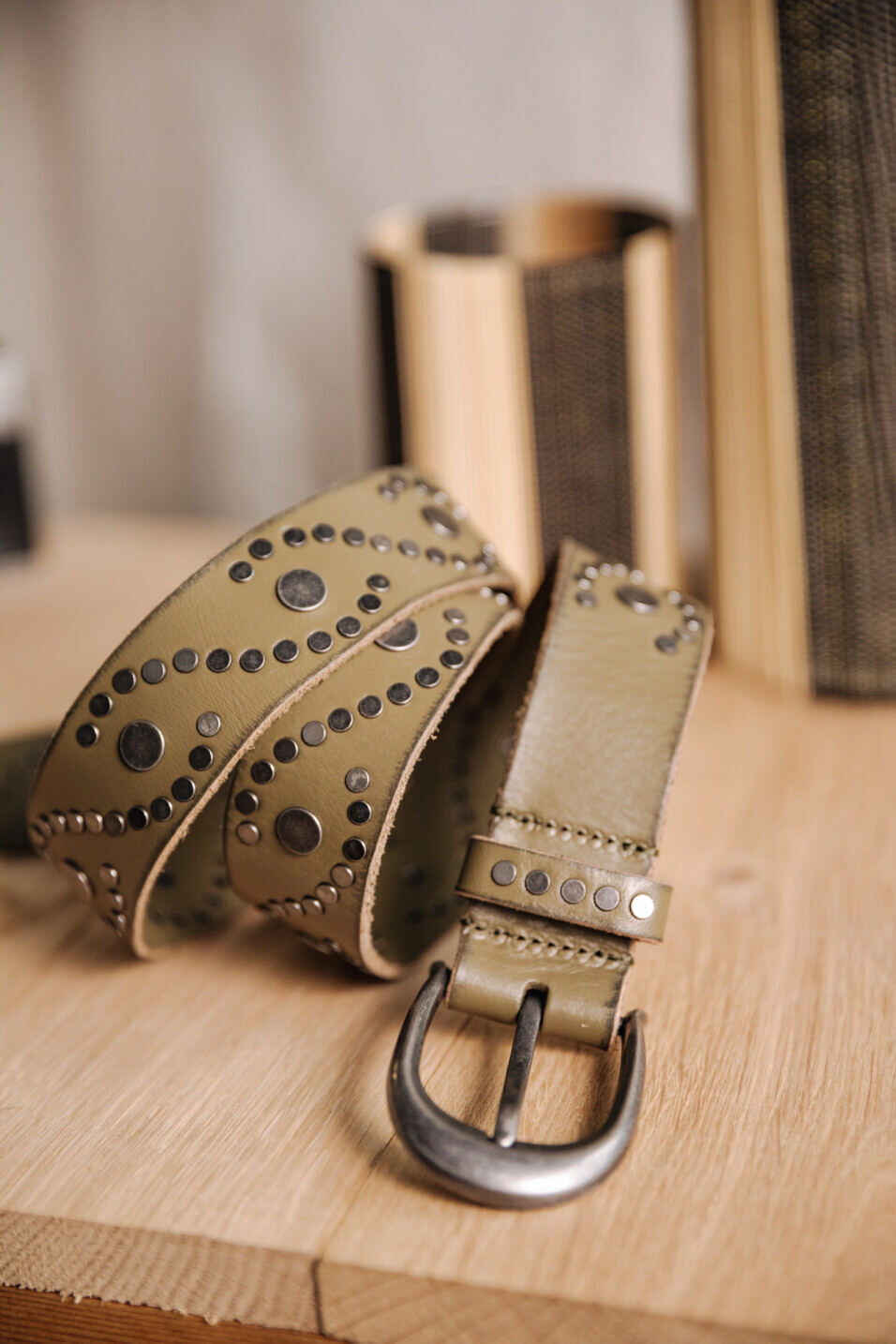 Leather belt Woman Serra Khaki | Freeman T. Porter