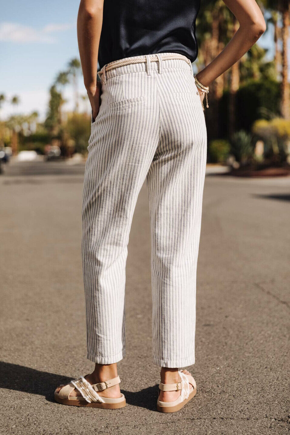 Belted striped pants Woman Samara Varda Original | Freeman T. Porter