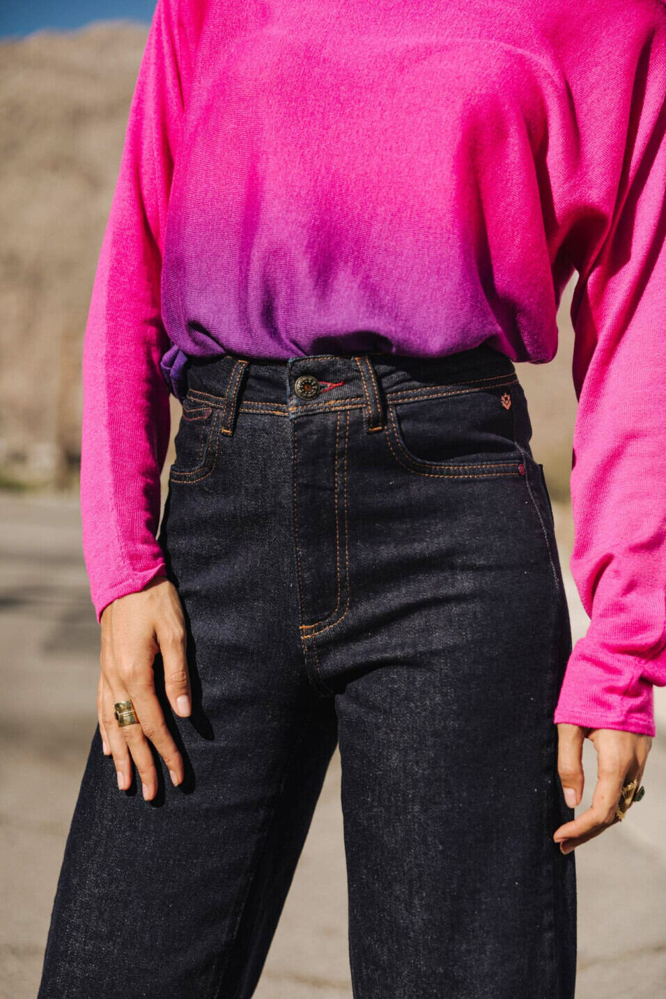 Jeans taille haute 7/8ème Femme Nylia Bellagio | Freeman T. Porter