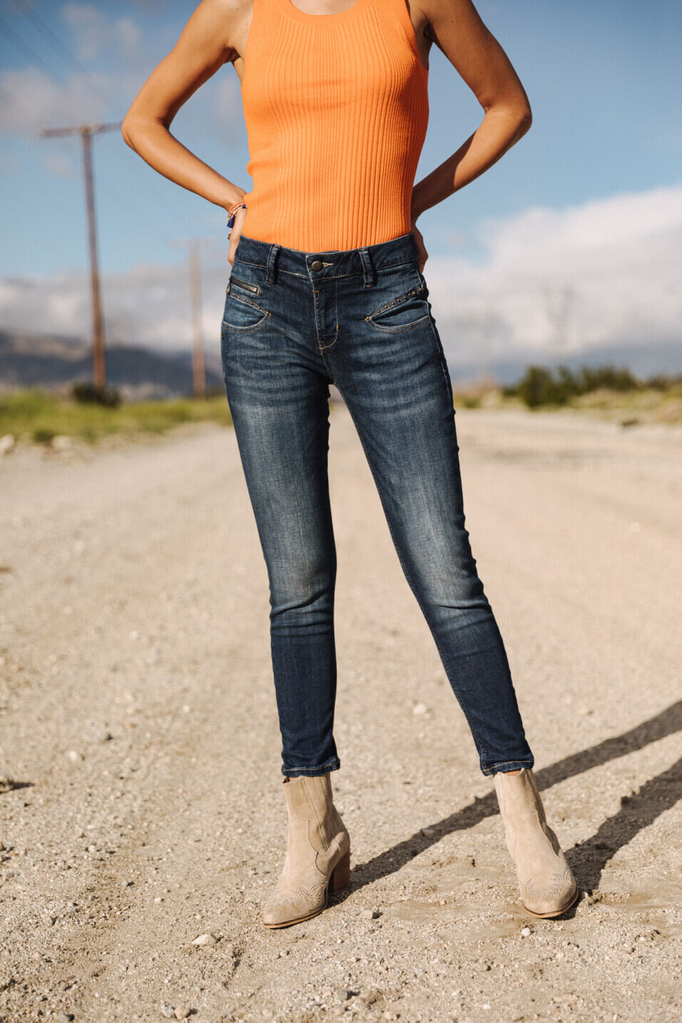 Skinny Jeans Woman Alexa High Waist Cropped Fever | Freeman T. Porter