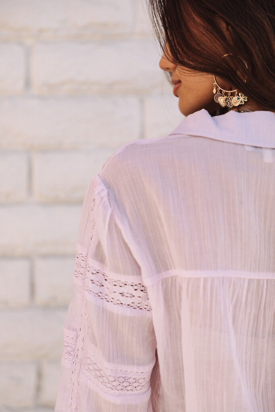 Camisa plisada Woman Carline Plain Color Lilac | Freeman T. Porter