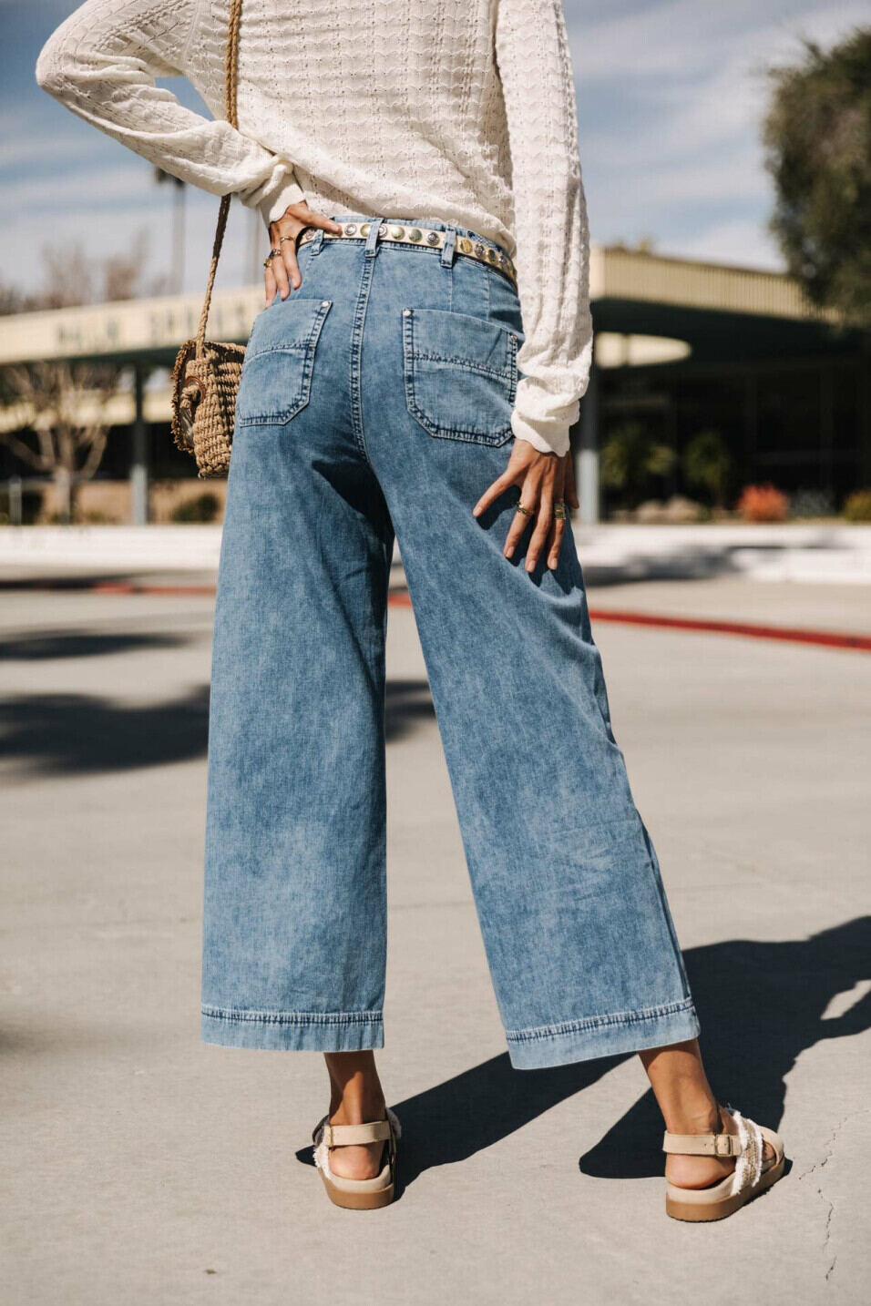 Flare cropped jeans Woman Nylia Manzana light | Freeman T. Porter