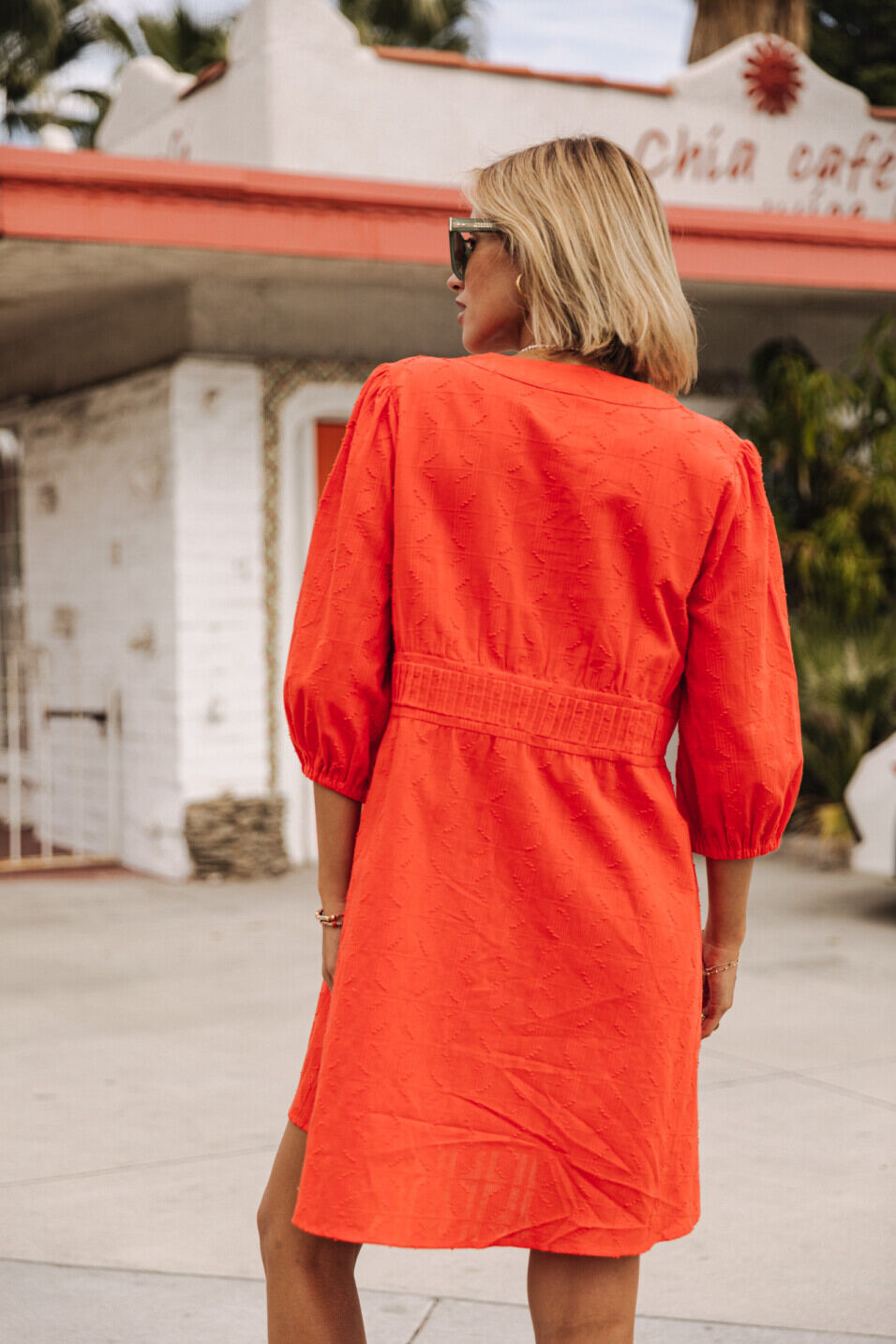 Kurzes Kleid Woman Revana Plain Color Fiesta red | Freeman T. Porter