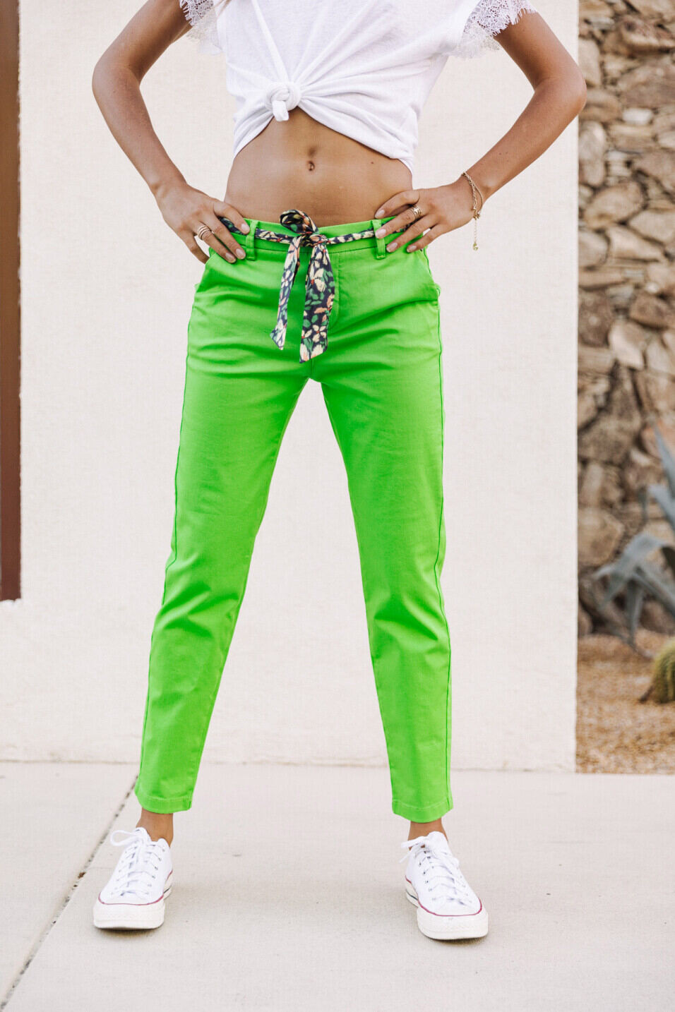 Chino pants Woman Claudia Felicita Jasmine green | Freeman T. Porter