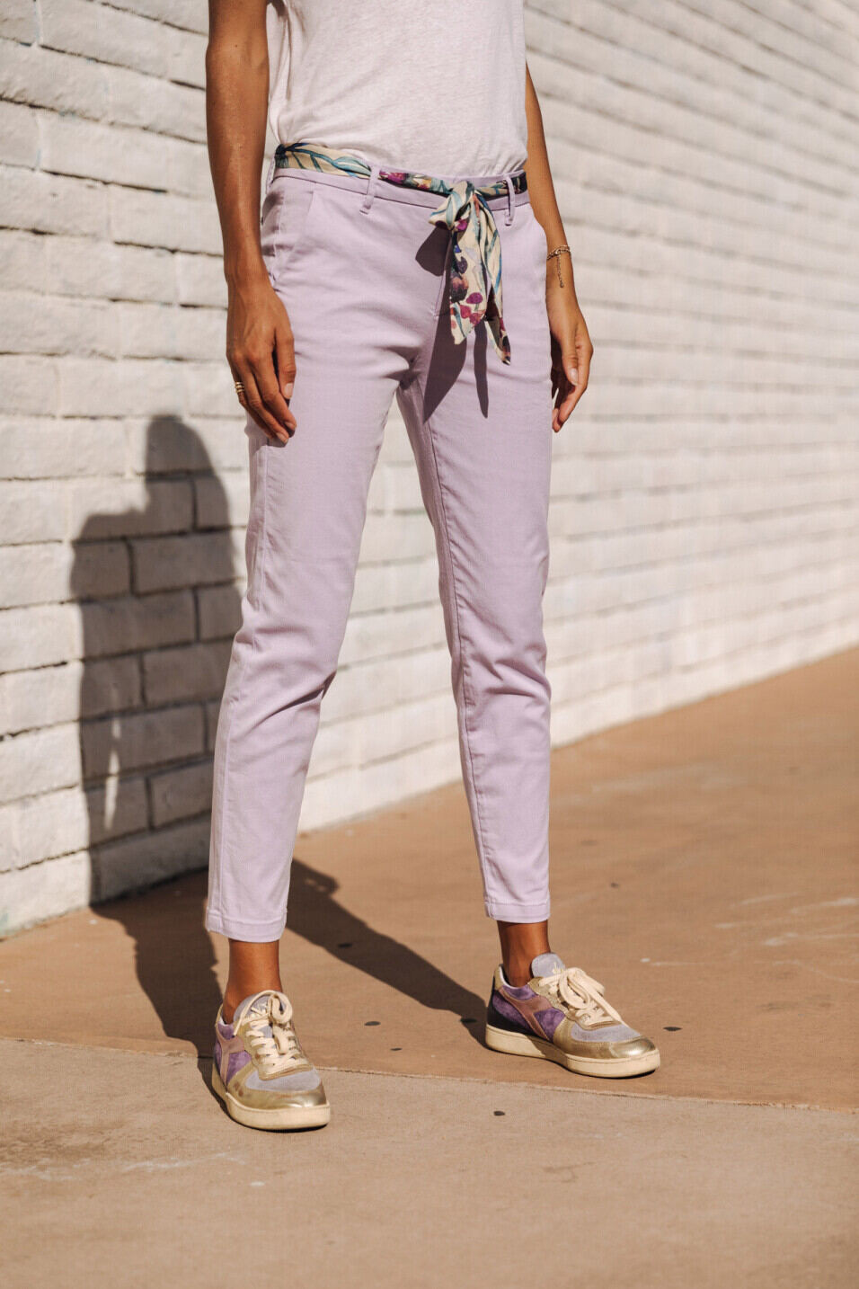 Chino pants Woman Claudia Felicita Pastel lilac | Freeman T. Porter