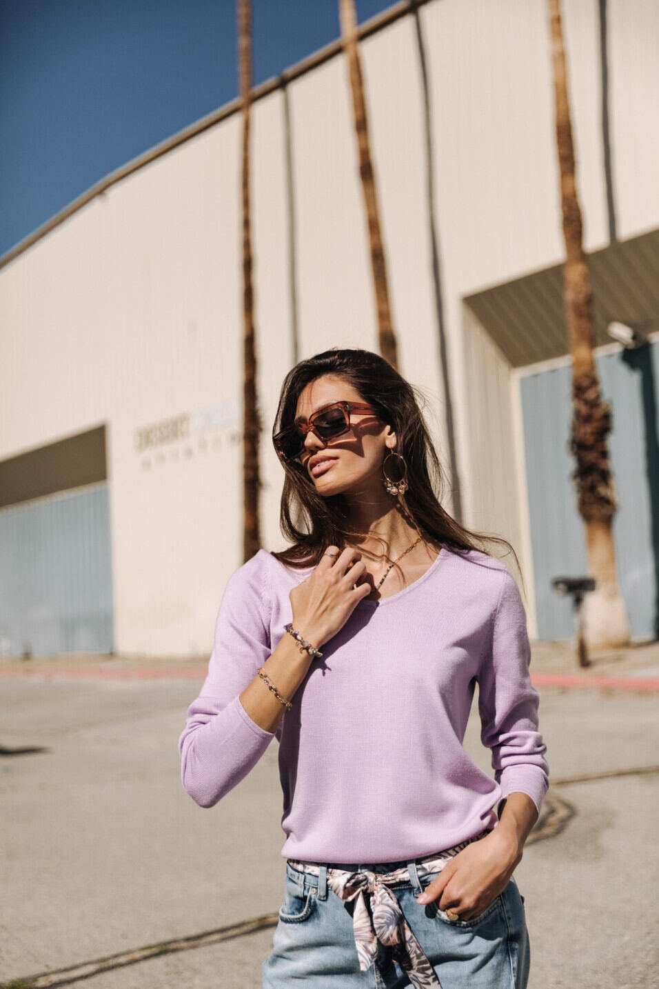 Fitted sweater Woman Lorelia Purple rose | Freeman T. Porter