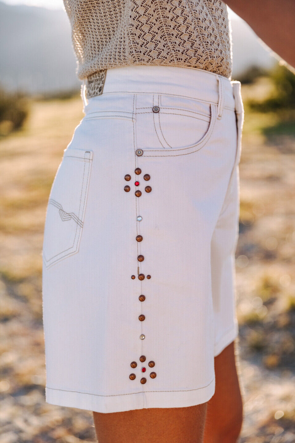 Weit geschnittene Shorts Woman Judy Andalousia Off white | Freeman T. Porter