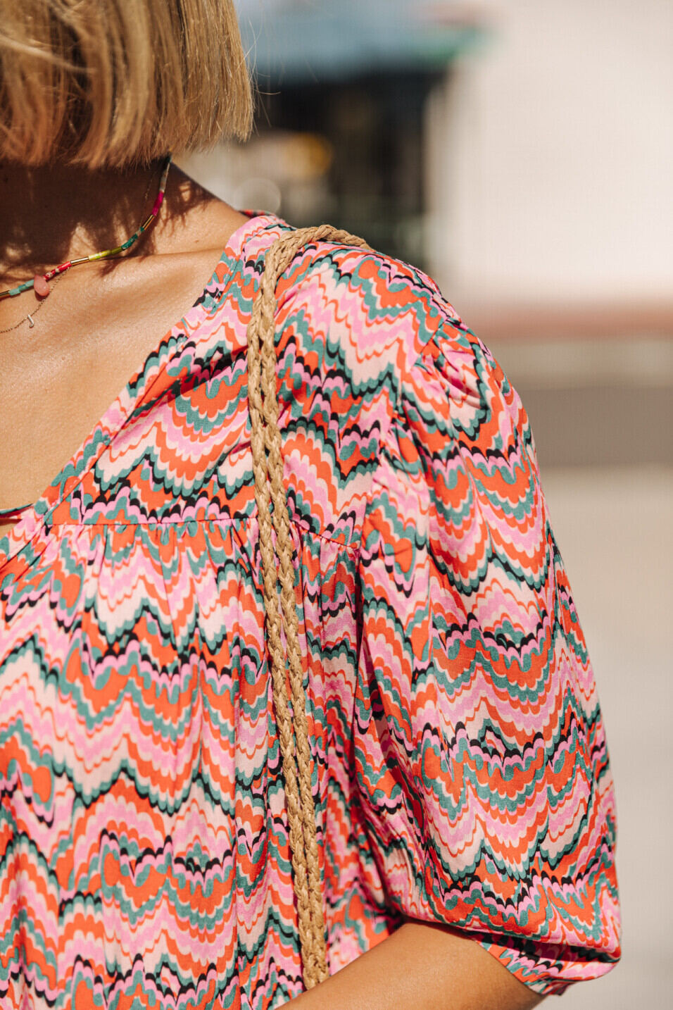 Loose blouse Woman Teena Etnico Light pink | Freeman T. Porter