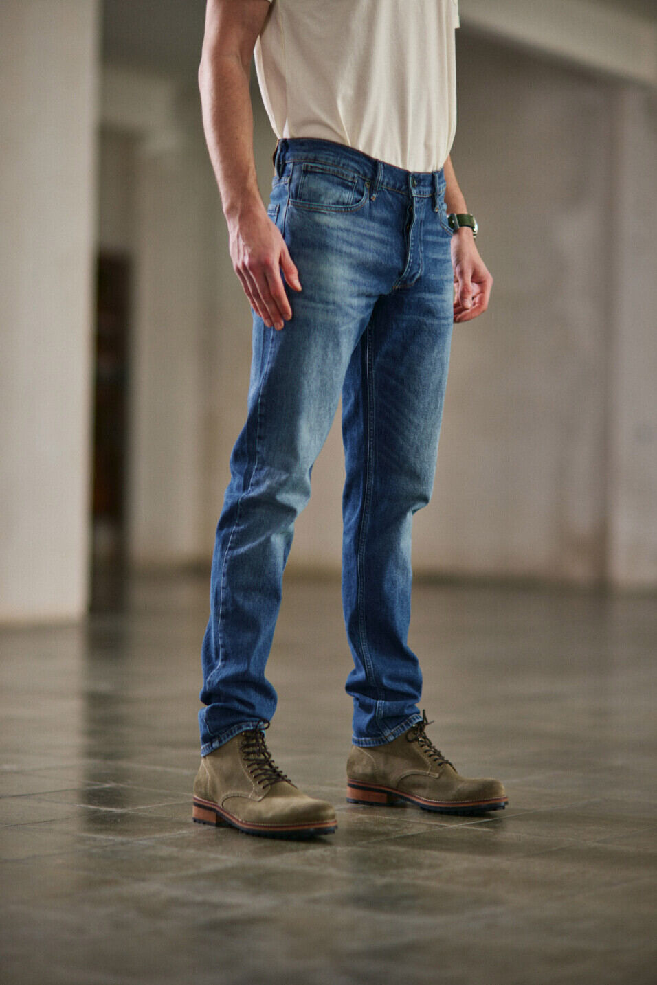 Jeans droit ajusté Homme Jimmy Medium vintage indigo | Freeman T. Porter