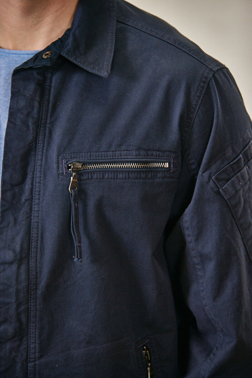Veste sur-chemise zippée Homme Rage Navy | Freeman T. Porter