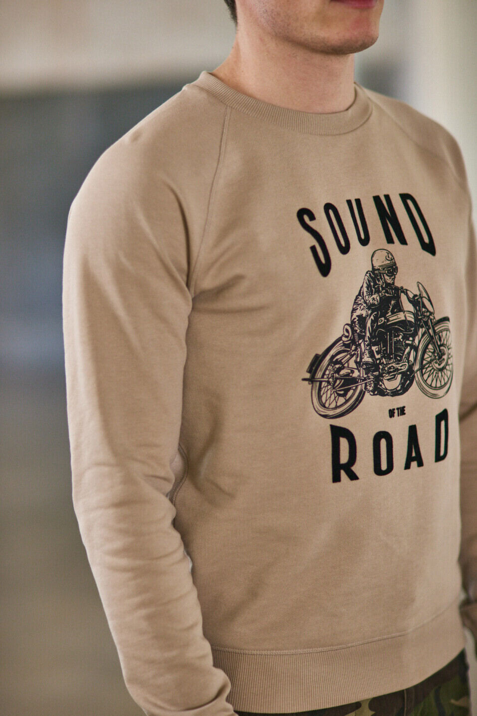 Gerades Sweatshirt Man Sammy Biker Light brown | Freeman T. Porter
