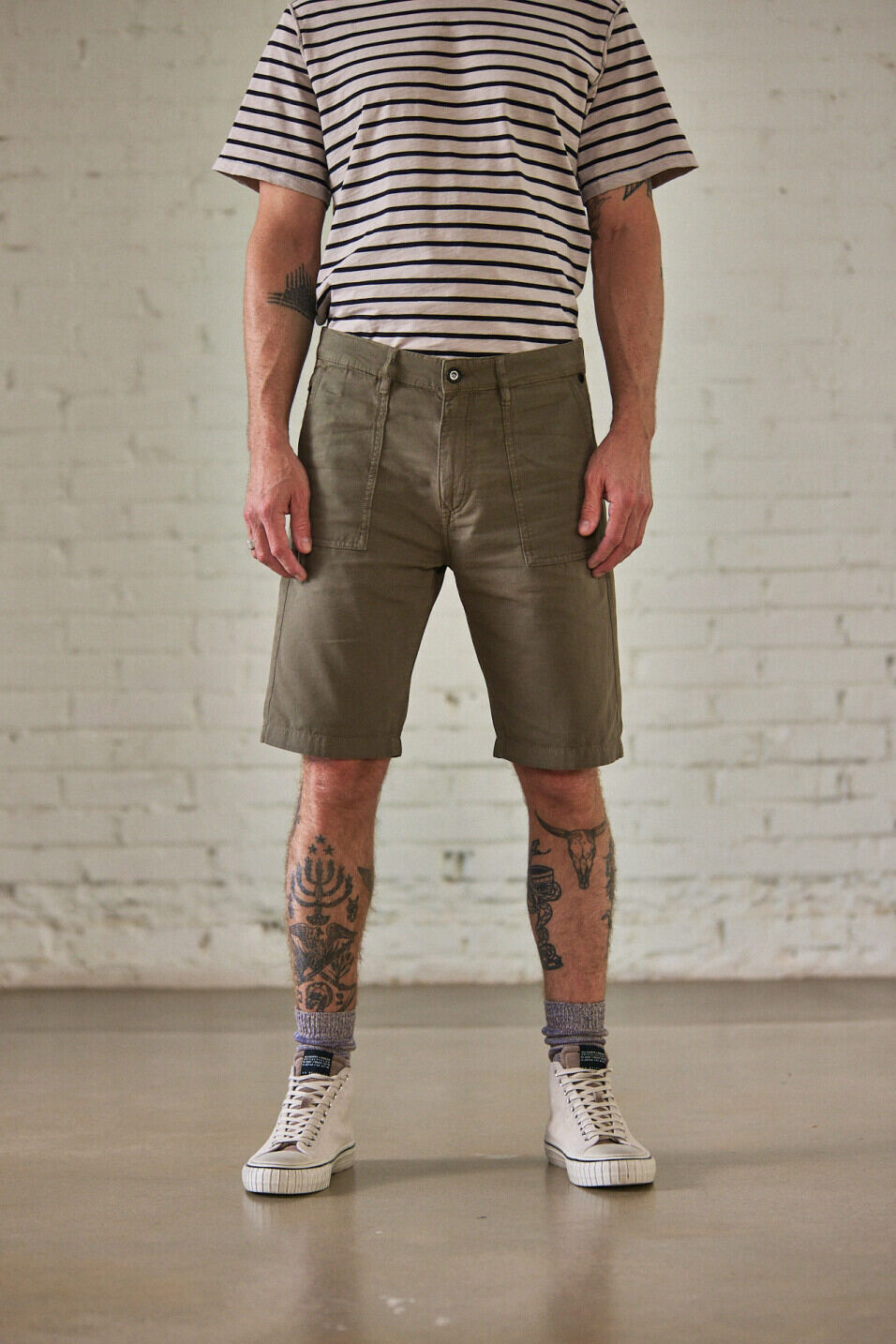 Pantalones cortos cargo Man Bastian Short Utility Dusty olive | Freeman T. Porter