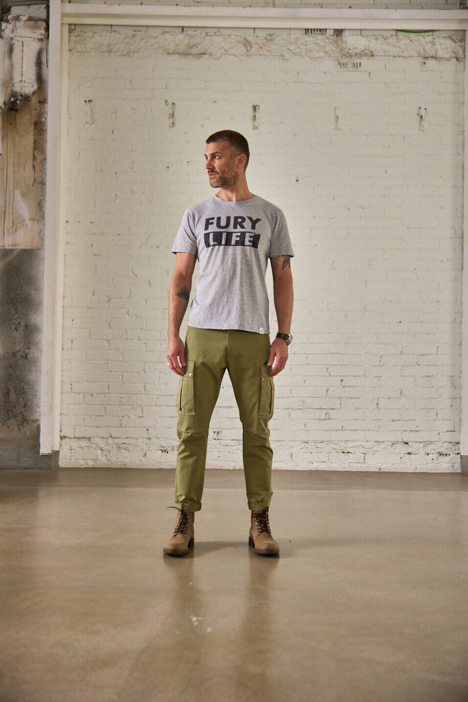 T-shirt imprimé Homme Ivander Fury Life Grey-melange | Freeman T. Porter