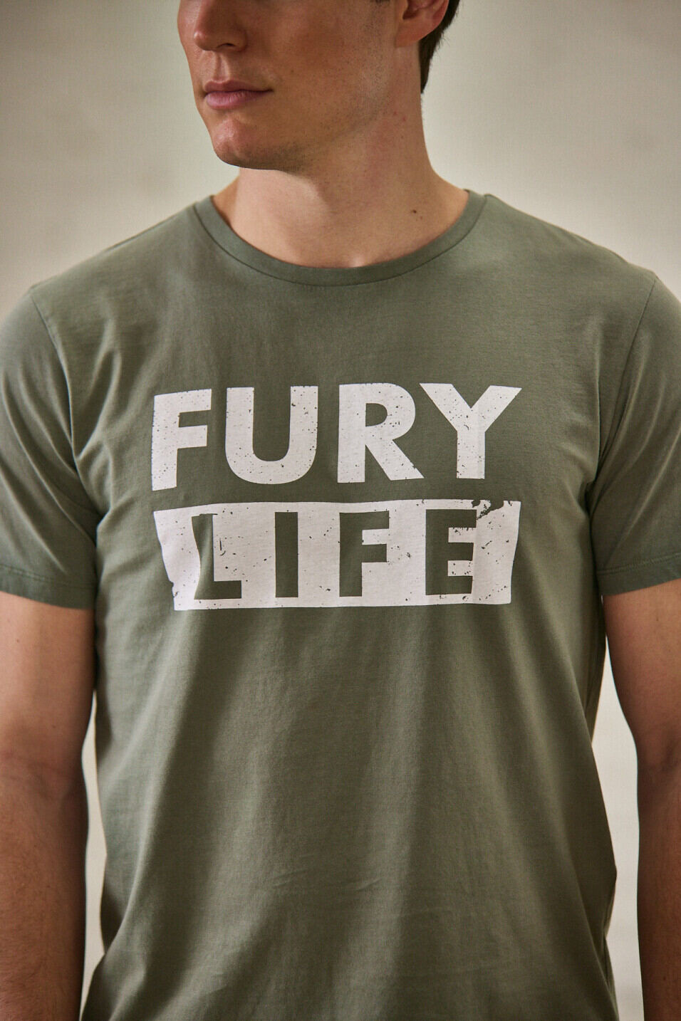 T-shirt imprimé Homme Ivander Fury Life Dusty olive | Freeman T. Porter