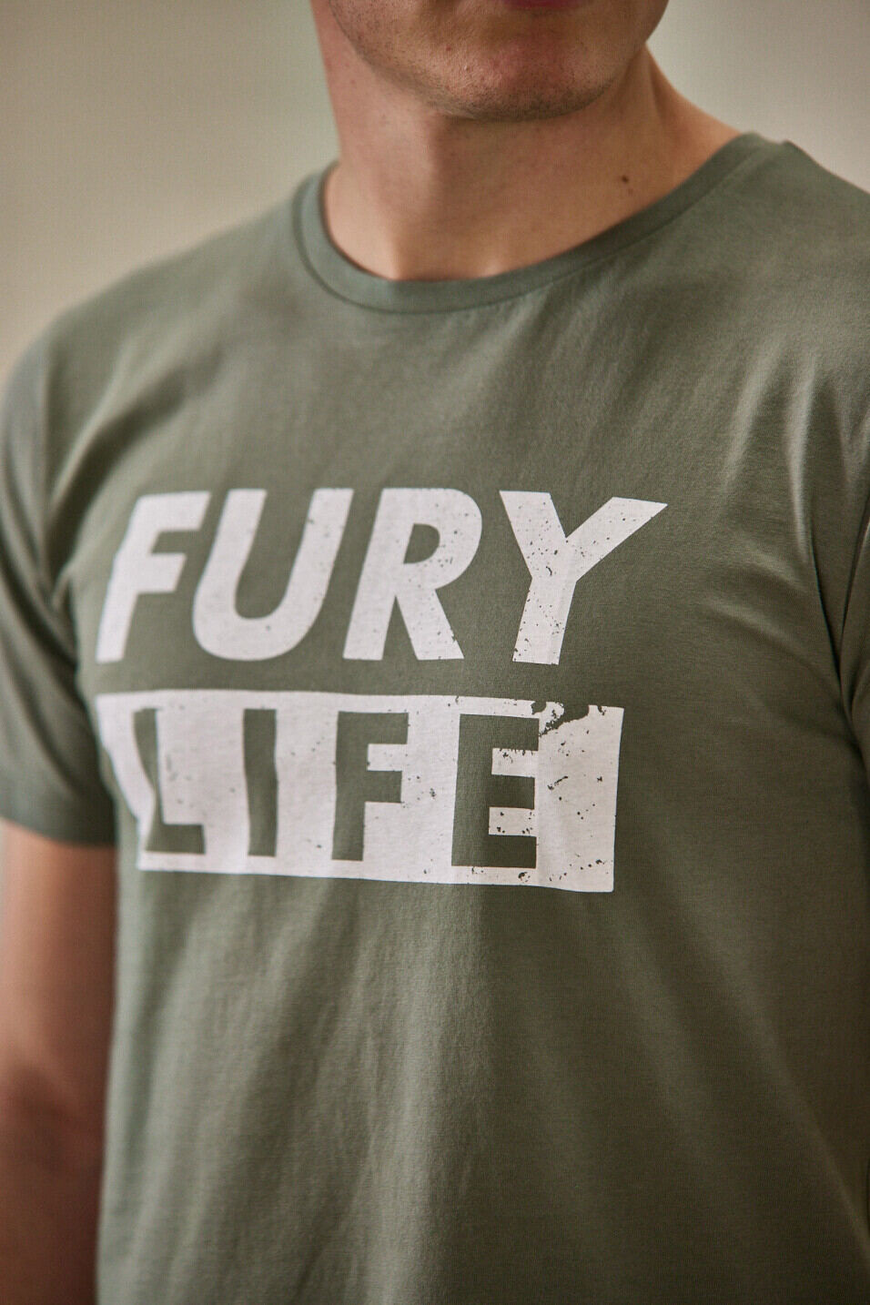 Printed T-shirt Man Ivander Fury Life Dusty olive | Freeman T. Porter
