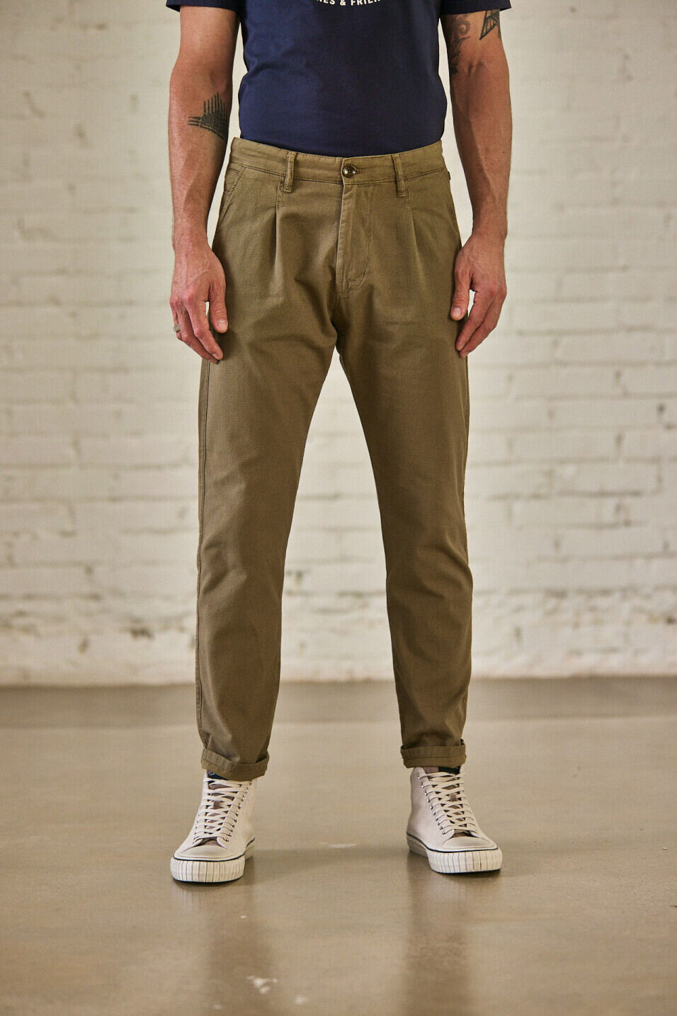 Pantalon chino Homme Bruce Aras Dusky green | Freeman T. Porter