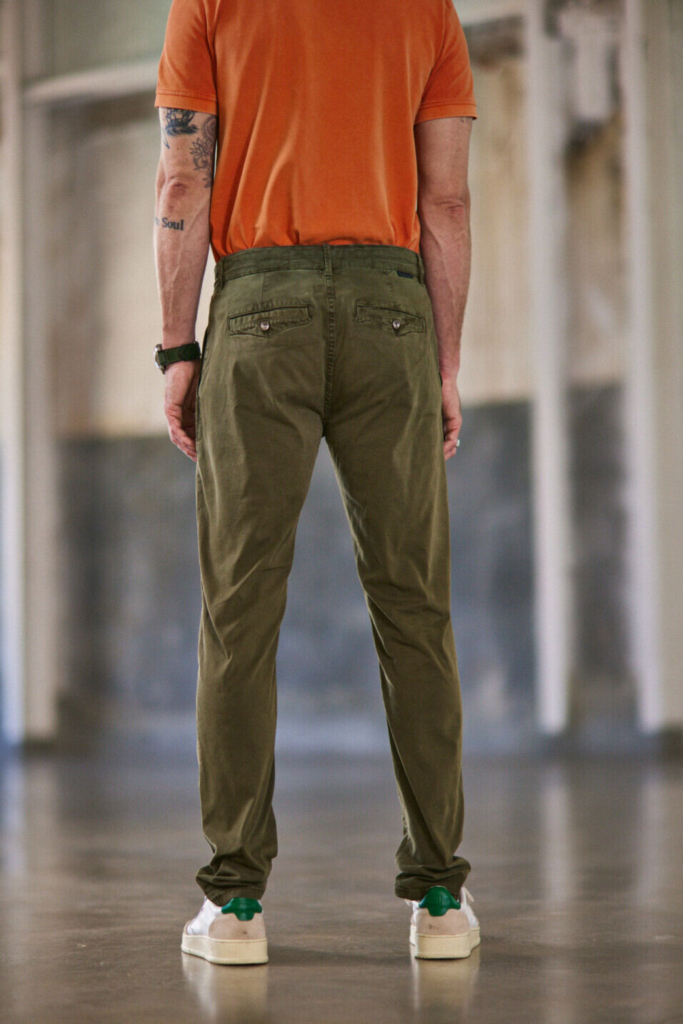 Pantalon chino slim Homme Gino Bellissimo Olive night | Freeman T. Porter
