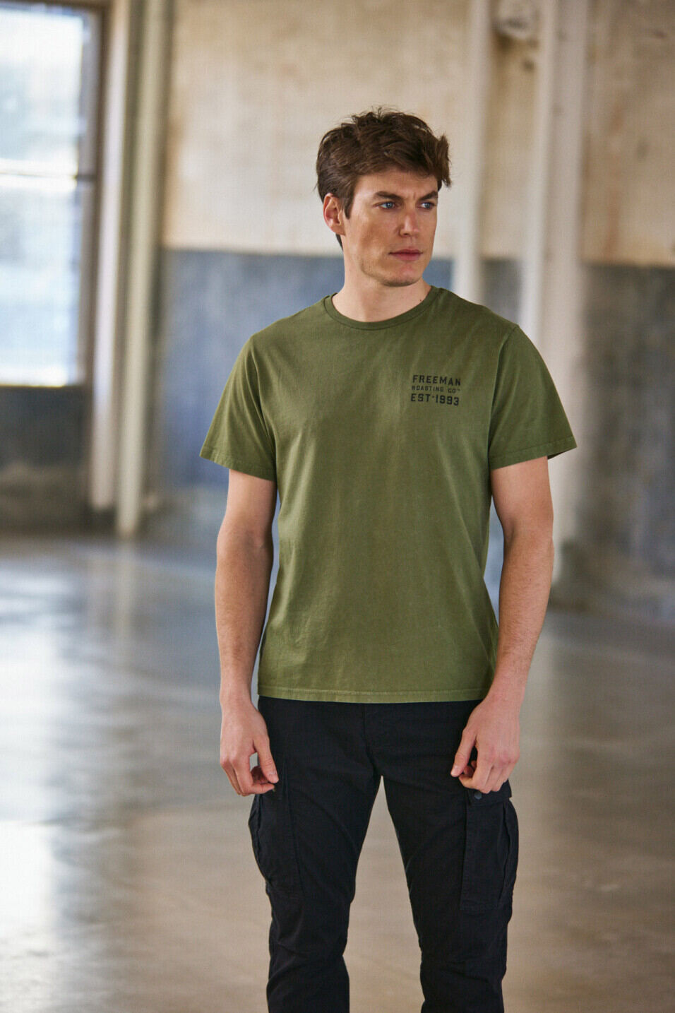 Gerades T-Shirt Man Ivander Hot Shot Winter moss | Freeman T. Porter