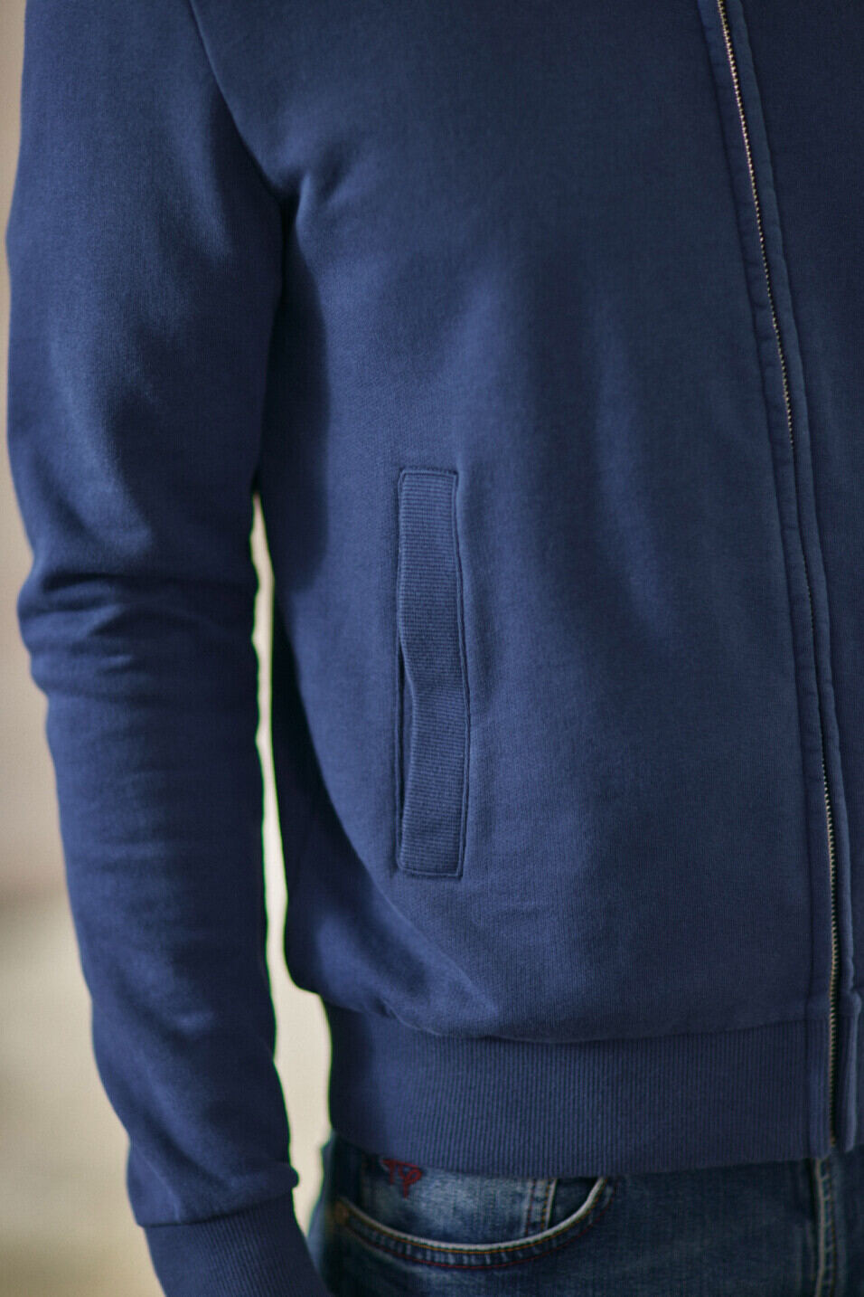 Zipped sweater Man Sully Snug Insignia blue | Freeman T. Porter