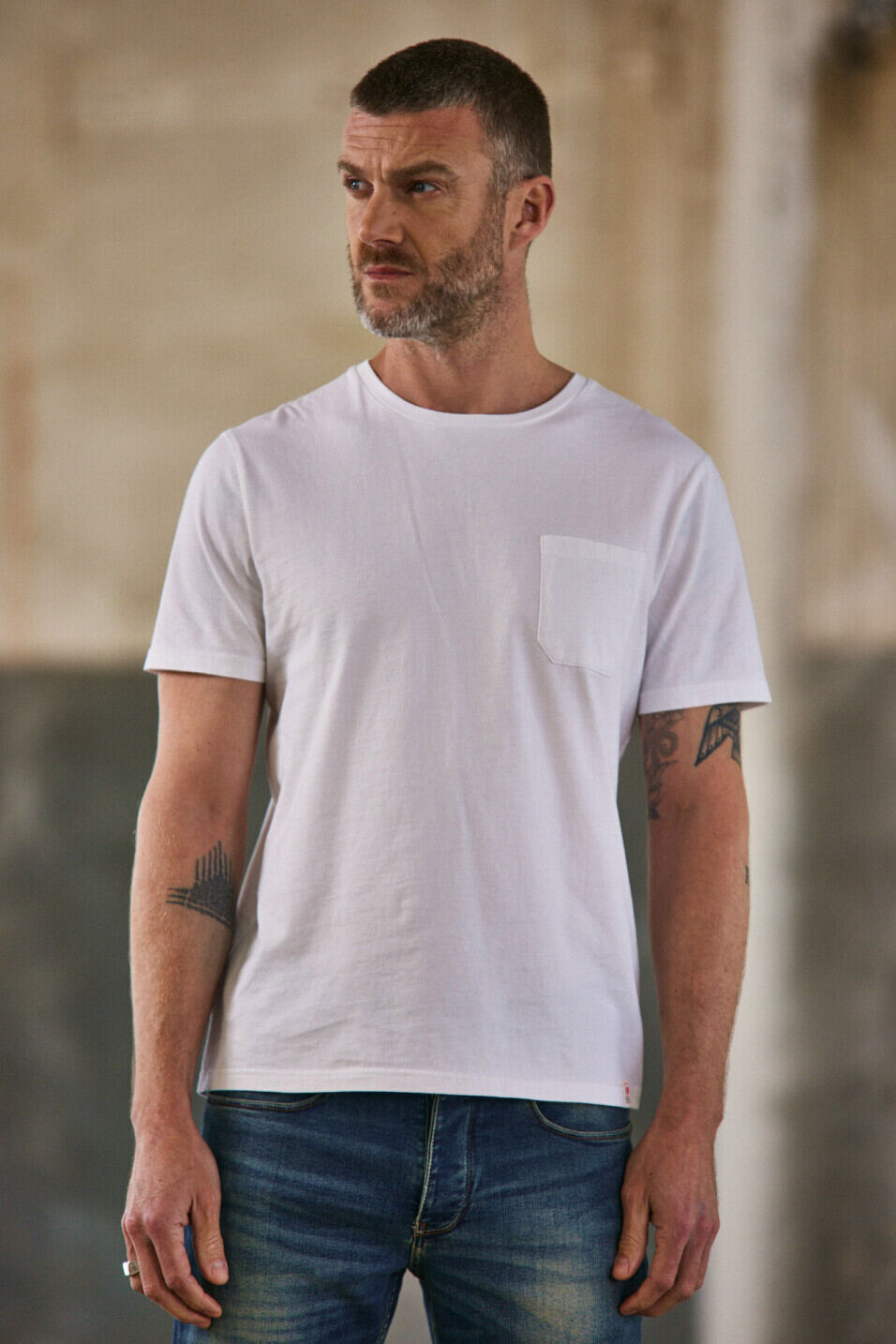 Gerades T-Shirt Man Flavio Illinois Bright white | Freeman T. Porter