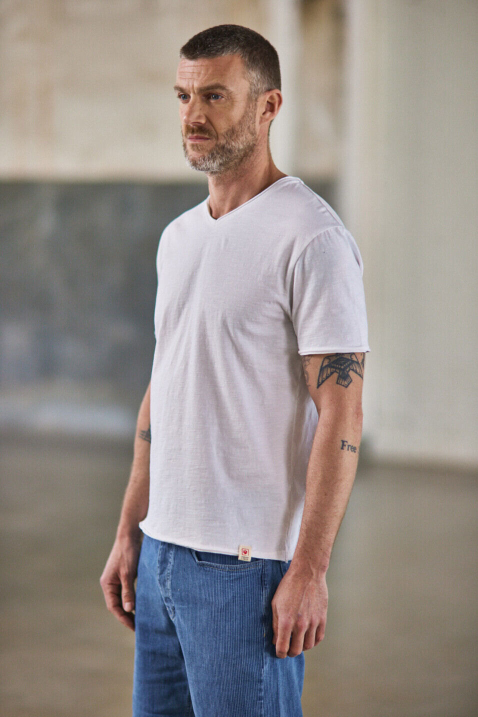 Slim Fit T-Shirt Man Leandro Kansas Bright white | Freeman T. Porter