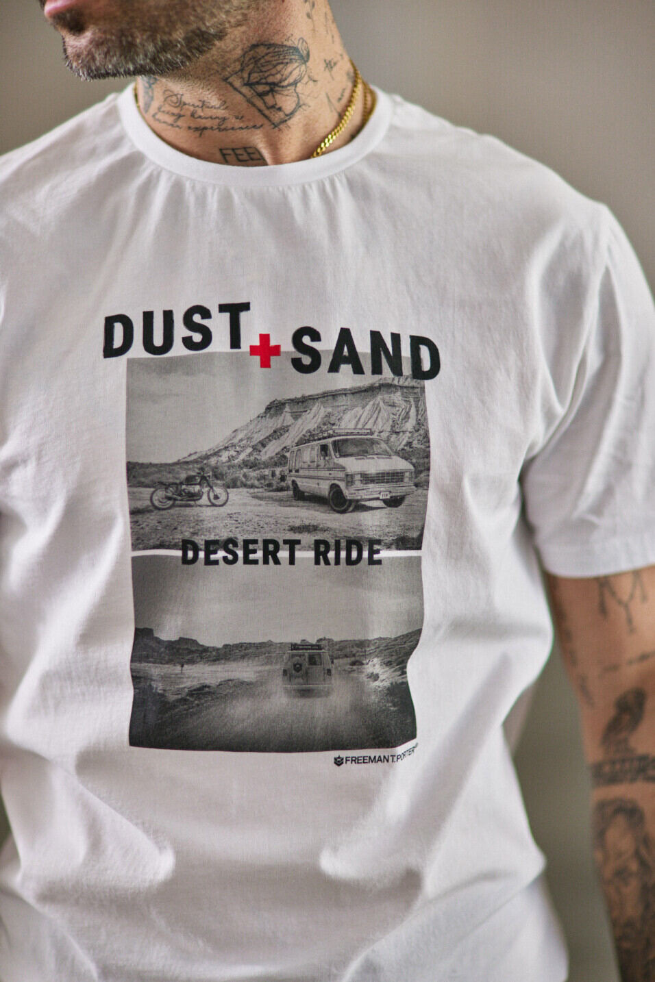 Camiseta mangas cortas Man Ivander Desert Ride Bright white | Freeman T. Porter