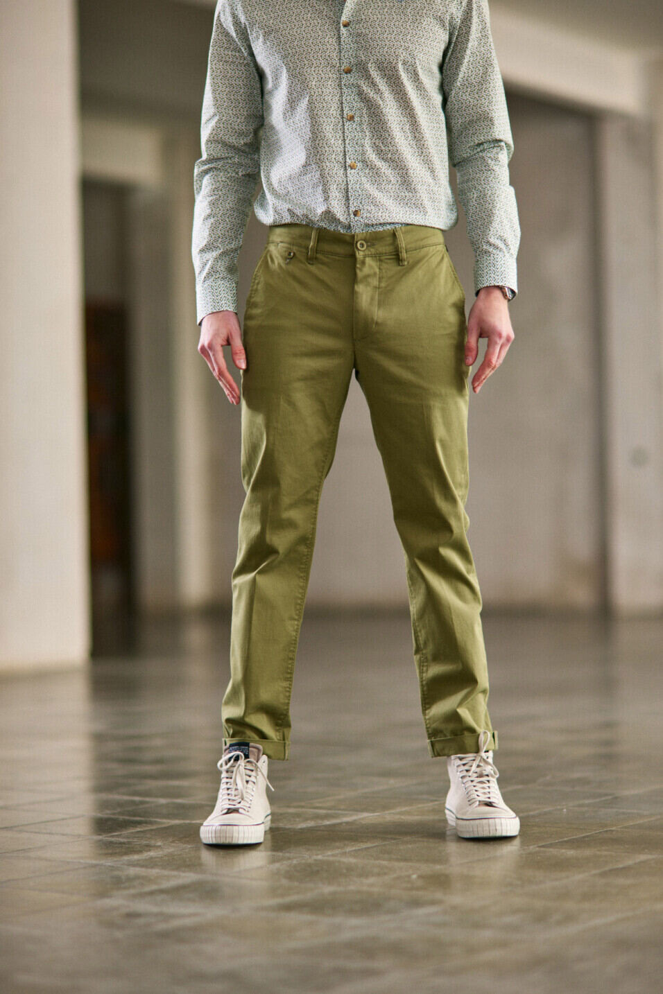 Pantalon chino Homme Mathis Bonito Deep lichen green | Freeman T. Porter