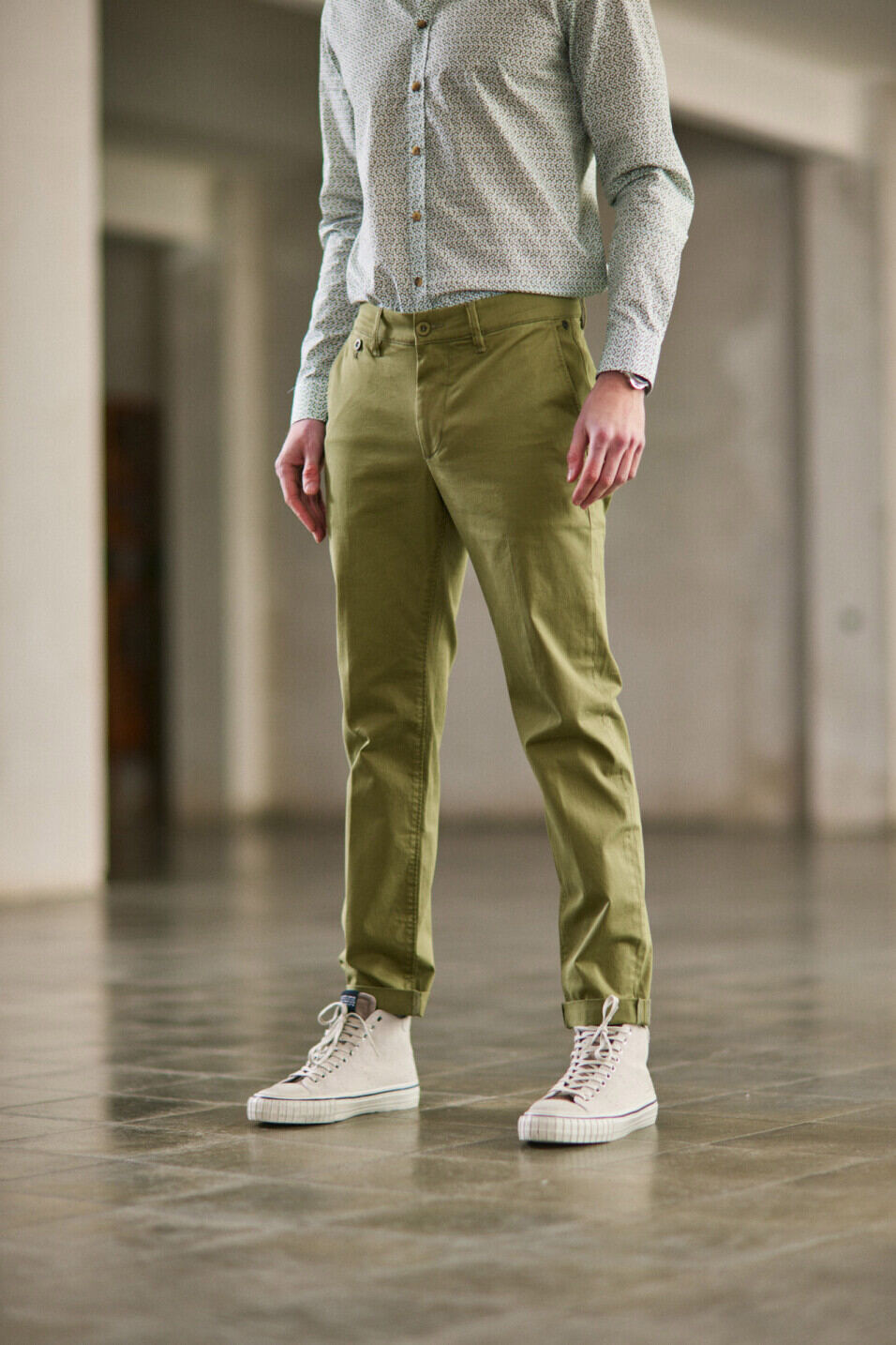 Pantalon chino Homme Mathis Bonito Deep lichen green | Freeman T. Porter