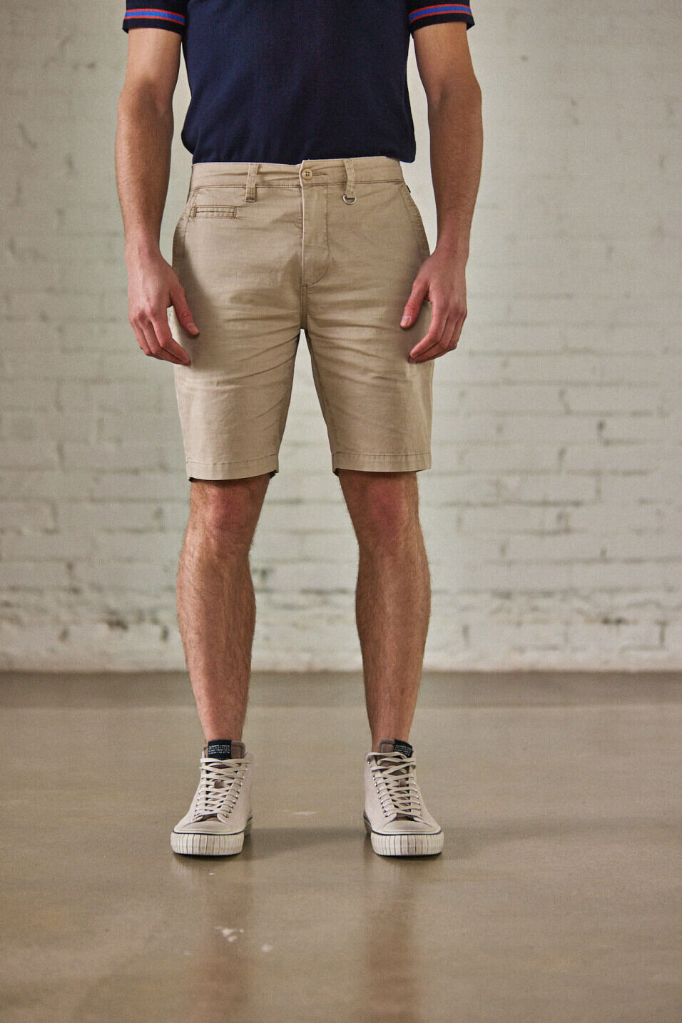 Slim Chino Shorts Man Gino Short Spike Overcast | Freeman T. Porter
